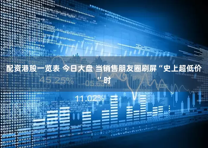 配资港股一览表 今日大盘 当销售朋友圈刷屏“史上超低价”时